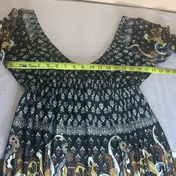 Blush Multicolor Polyester V-Neck Dress Size Large - Image 7