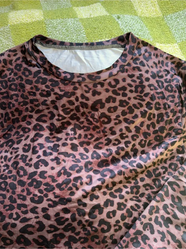 SheIn Leopard Print Long Sleeve & Pants set - Image 3