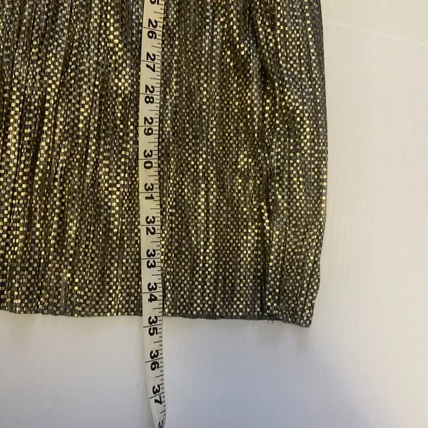 Anthropologie X Sabina Musayev Dress‎ Size M Eugine Gold Gray Accordian Tie Date - Image 13