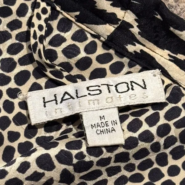Halston Heritage Robe Silk Old Money Quiet Luxury Mob Wife Regency Animal Print Medium - Image 3