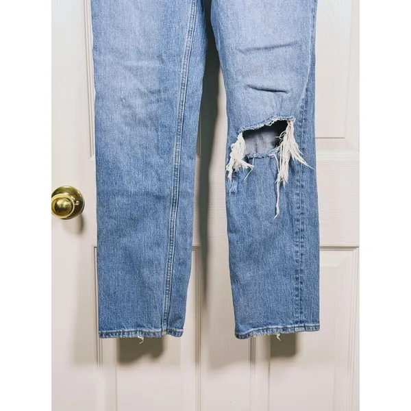 Abercrombie & Fitch 90s Straight Low Rise Distressed Jeans Size 27 Tall (4L) - Image 7