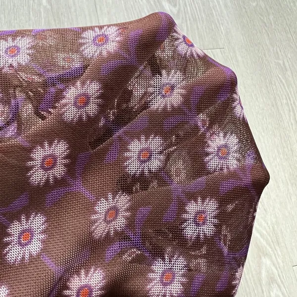 Lavender Moon Shirt Womens XL Sheer Mesh Floral Print Long Sleeve Retro Preppy - Image 10