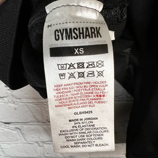 GYMSHARK‎ GLOW Seamless Black Shorts Cutout Perforated XS Stretch Workout NWOT - Image 6