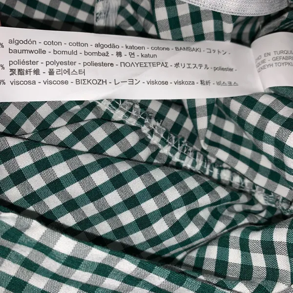 Zara green/white gingham Asymmetric ruffle Midi Skirt size XS - Image 8