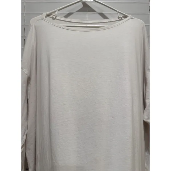 Lululemon Back in Action Long Sleeve Top Womens L/12 White Oversized Boat Neck - Image 2