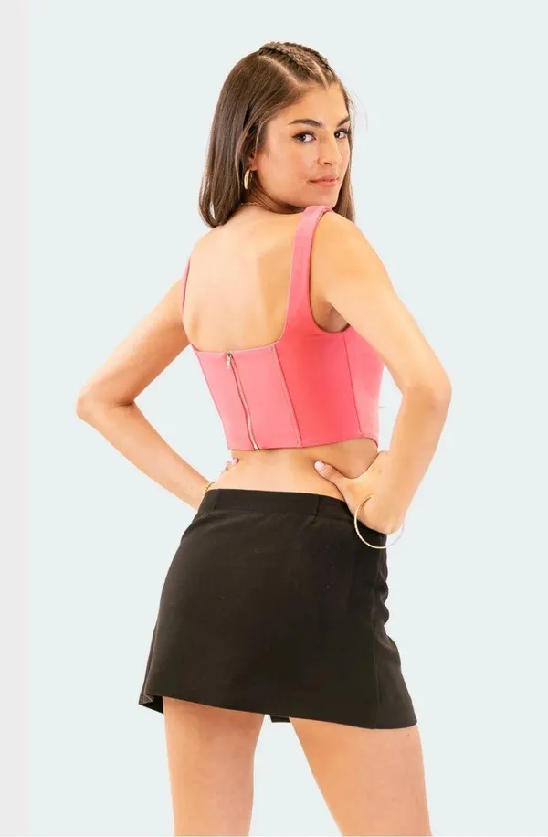 Edikted Isla Corset Top Pink - Image 5