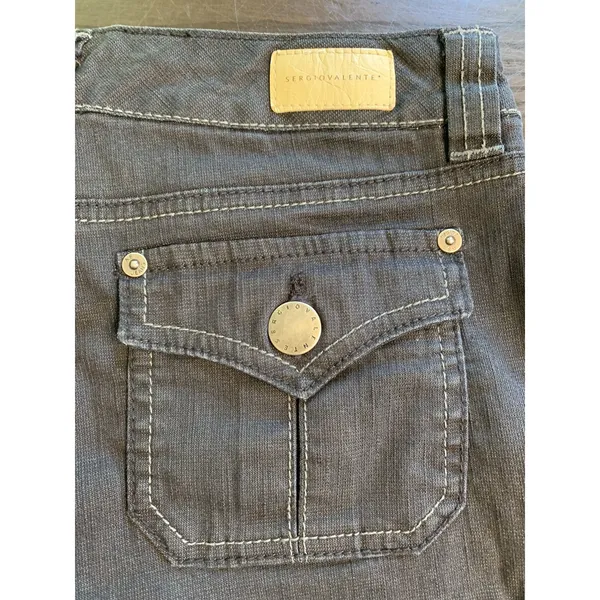 Sergio Valente Womens Wide Leg Denim Pants Charcoal Gray Sz 4 Minimalist Casual - Image 12
