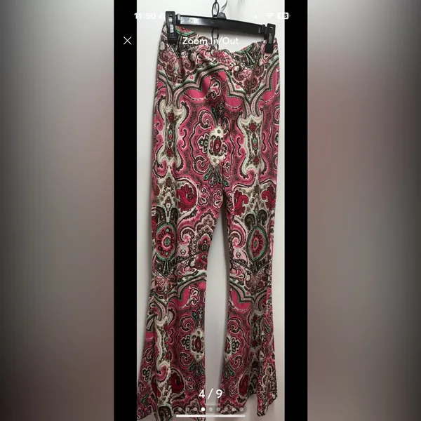 Free People Paisley Design Pull On Stretch Pants. Size Medium - Image 4