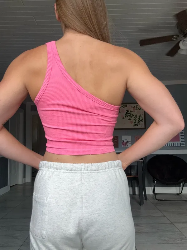 One Shoulder Top Pink - Image 2
