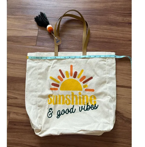 Sunshine & Good VIbes beach bag tote NWT - Image 3
