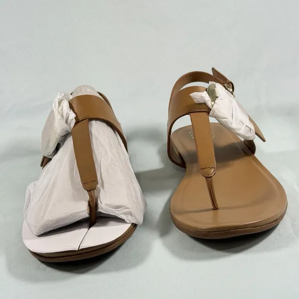 Naturalizer Size-10M Womens Taylor T-Strap Slingback Flat Sandal Tan Leather‎ - Image 8