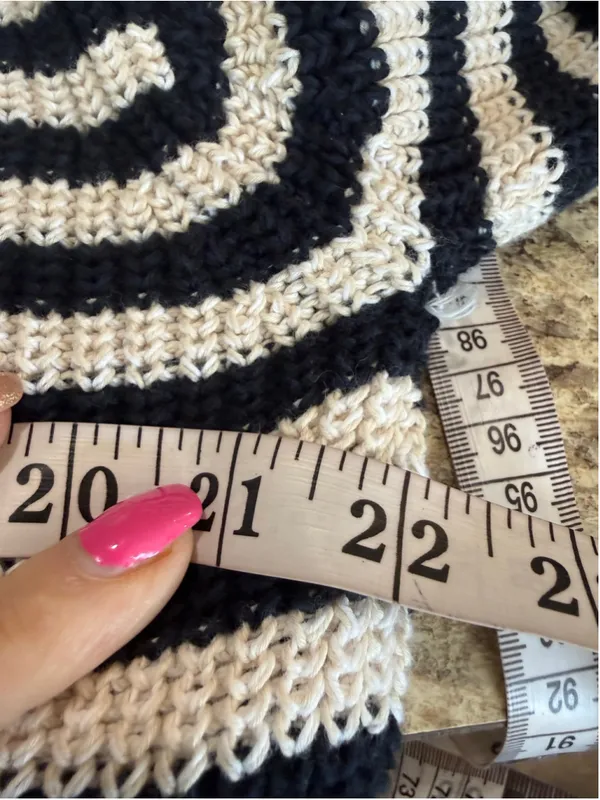 Women's J.Crew Striped V-Neck Sweater, Size M, Black and Beige - Image 4