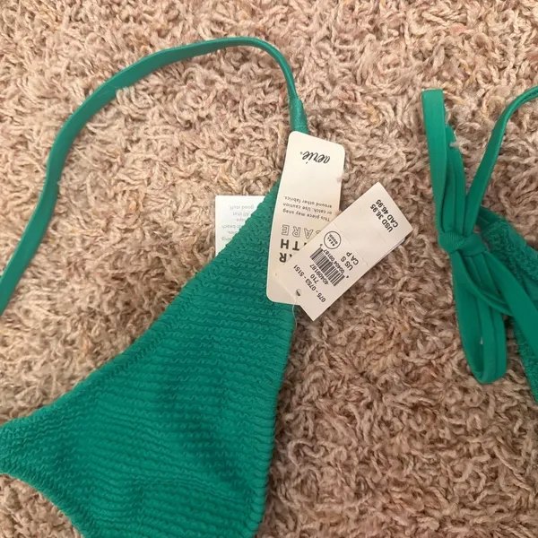 Aerie Women’s Green Textured Tie Bikini Set - Unbranded - Image 3