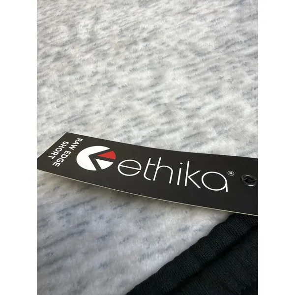 Ethika Black Raw Edge Women's Shorts Floral Graphic Drawstring Waist‎ Size L NWT - Image 2