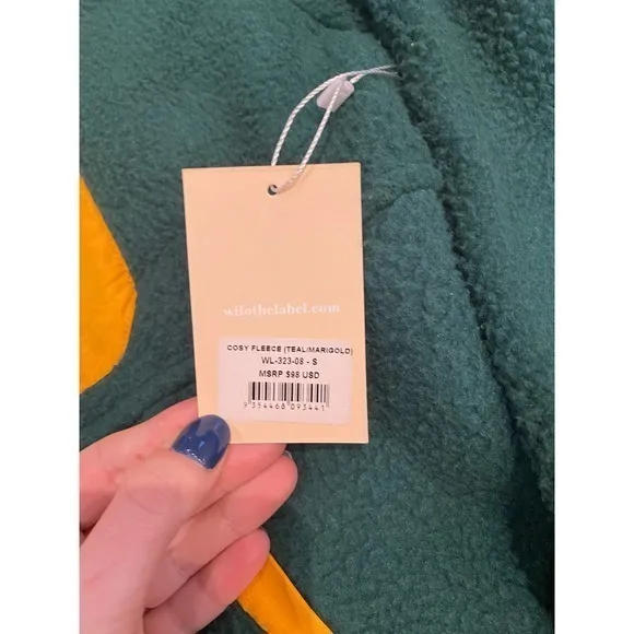 NWT Wilo The Label Cosy Fleece Teal‎ and Marigold- Size Small - Image 6