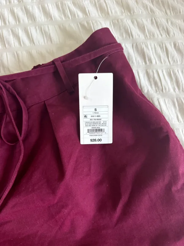 NWT Women's Mid-Rise Front-Tie Chino Shorts 5" - A New Day™ Maroon S - Image 5