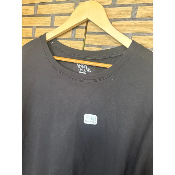 Time And Tru‎ Black Sweatshirt Dress Maternity Size XL - Image 5
