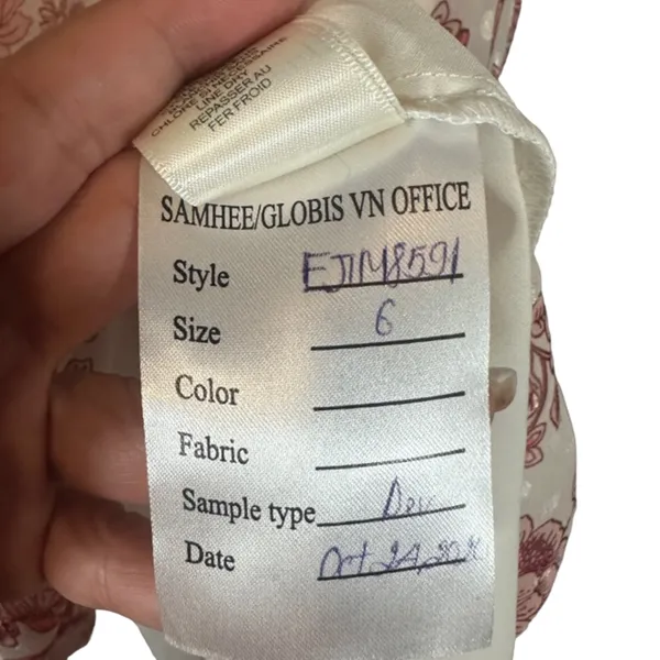 Eliza J Cream & Mauve Pink Short Sleeve Retro Mock Neck Dress Women Sz 6 - Image 10