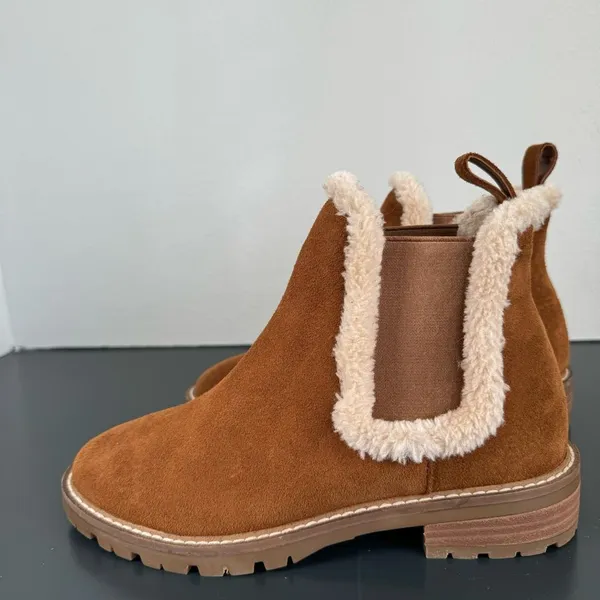 NEW Steve Madden Leopold Suede Leather Chelsea Boot in Camel Size 6.5 - Image 5