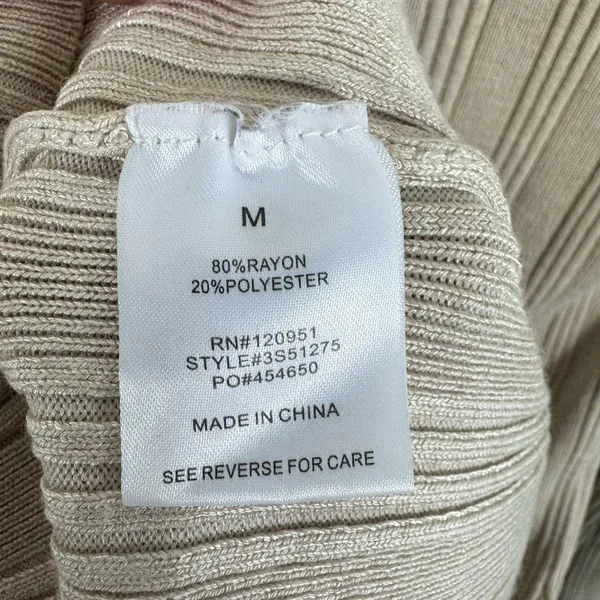 Olive & Oak Tan Rayon Ribbed Knit Long Sleeve Light Above Knee Sweater Dress M‎ - Image 6