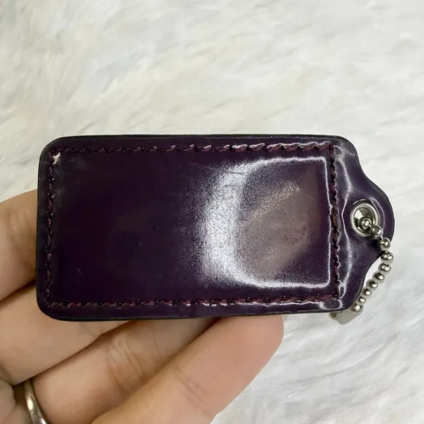 2" COACH Purple Fob Bag Charm Hang tag Hangtag - Image 2