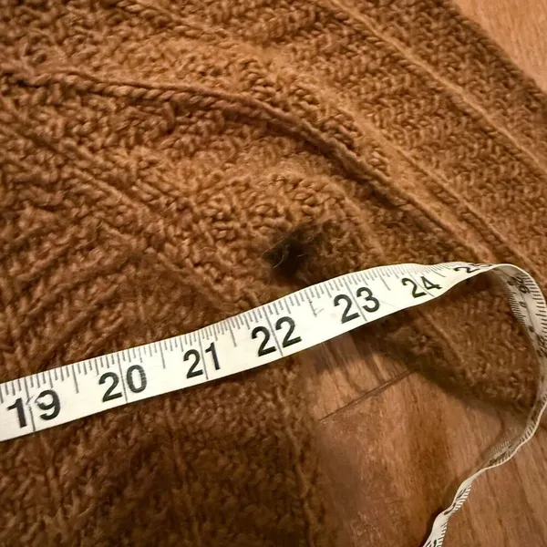 H&M brown chevron crewneck wool blend sweater size small - Image 9