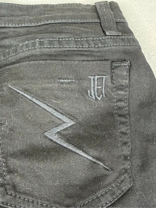 JET John Eshaya Black Distressed Skinny Jeans Womens 4 Low Rise Y2K Goth - Image 7
