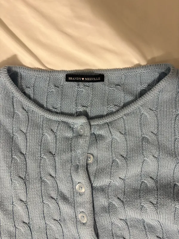Brandy Melville Sweater Cropped Blue - Image 3