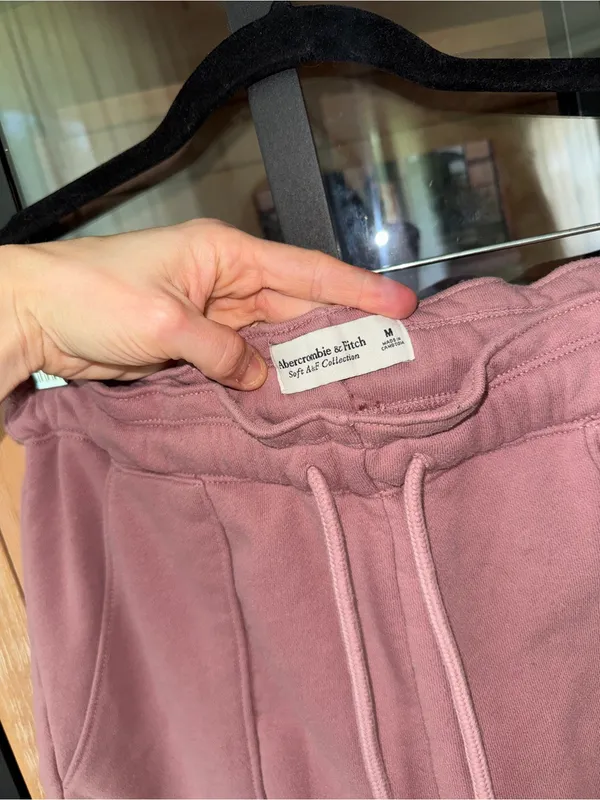 Abercrombie soft a&f sweat shorts paperbag waist high rise mauve dusty rose - Image 3