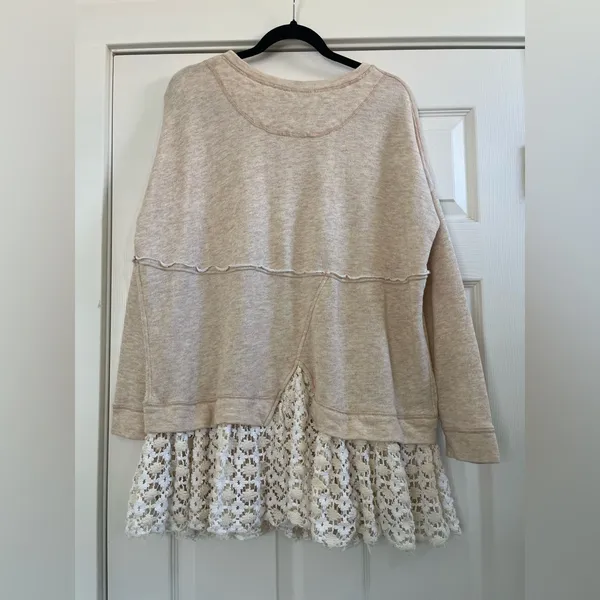 Women’s Free People FP Beach Shake It Pullover Top Cream Size M/L - Image 6