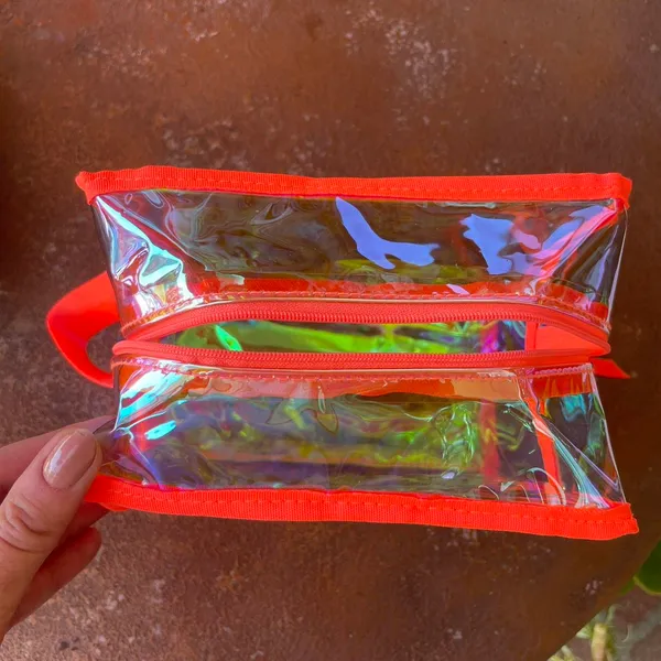 Free People NEW clear metallic crone makeup cosmetic bag - Image 6