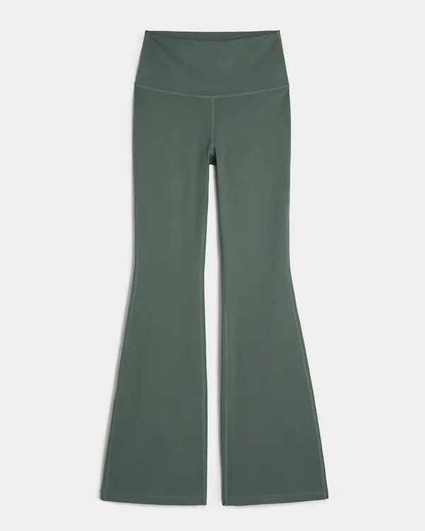 Gilly Hicks Gray Blue Active Recharge High Rise Split Hem Flare Yoga Leggings Tights - Image 3