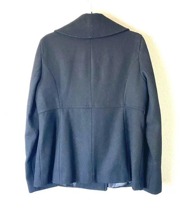 Michael Kors Black Wool Blend Peacoat Size Medium - Image 3
