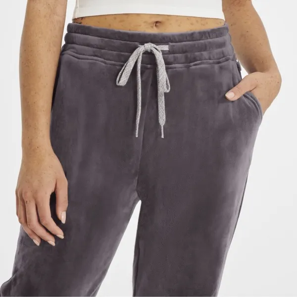 UGG Haydn Jogger‎ Velour Pants Drawstring Pull On Elastic Stretch Purple Size S - Image 2