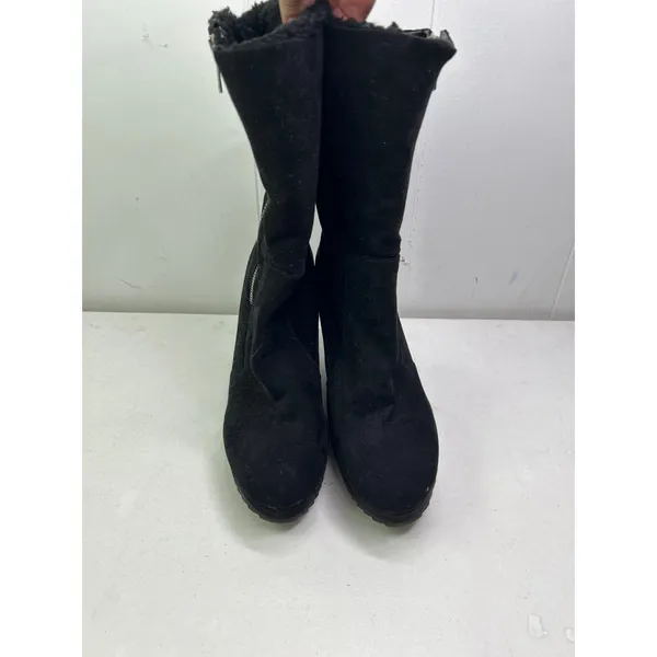 Juicy Couture Fold-Over Wedge Kasia Boots Ingot Micah Zamino Jenner 7.5 Black - Image 3
