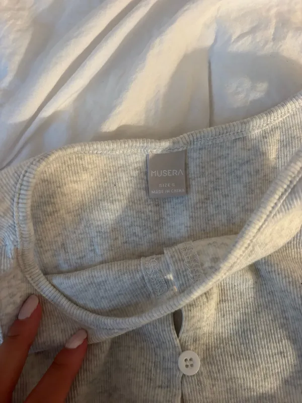 Ribbed Button Tank Gray - Image 4