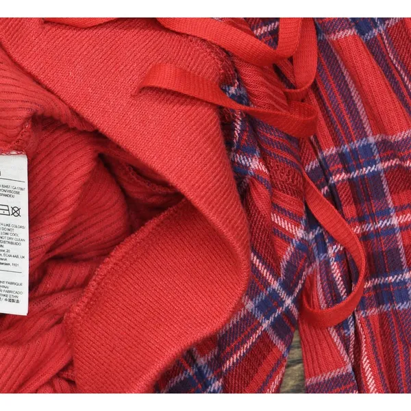 NEW Gap Body Womens Ribbed Holiday Jogger Pajama Pants G1249XLLMA Red Plaid S - Image 5