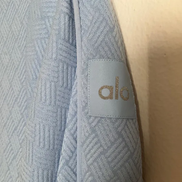 Alo Yoga Cropped Doubles Only Full Zip Jacket Seashell Blue S - Image 5
