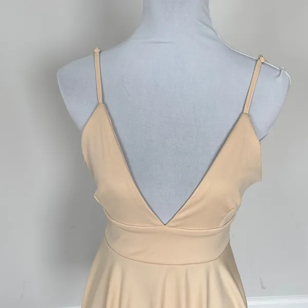 SHEIN Beige Spaghetti‎ Strap Mini Dress Sz SM - Image 3
