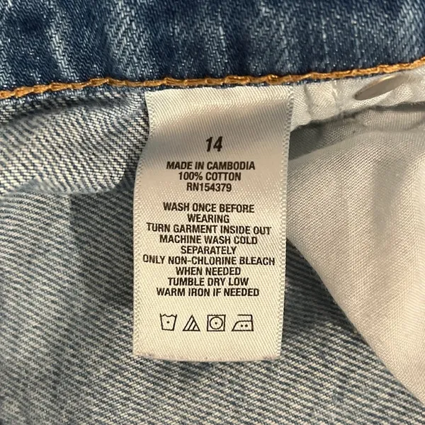 Aeropostale 90s Baggy Button Fly High Rise Ripped Distressed Light Wash Jeans 14 - Image 8