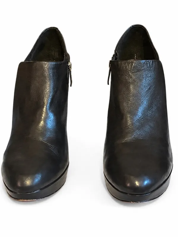 Vince Camuto Black Leather Platform Stiletto Ankle Booties Size 9.5M - Image 7