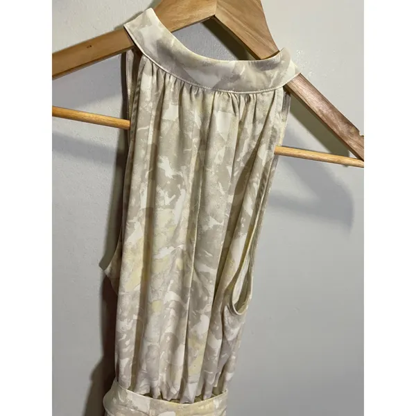 Prologue Midi Dress Womens Small Beige Floral Halter Neck Sleeveless Belted Boho - Image 7