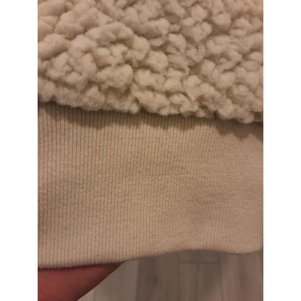 Victoria's Secret PINK Size M Cream/Ivory Sherpa 1/4 Zip Fleece Pullover - Image 7
