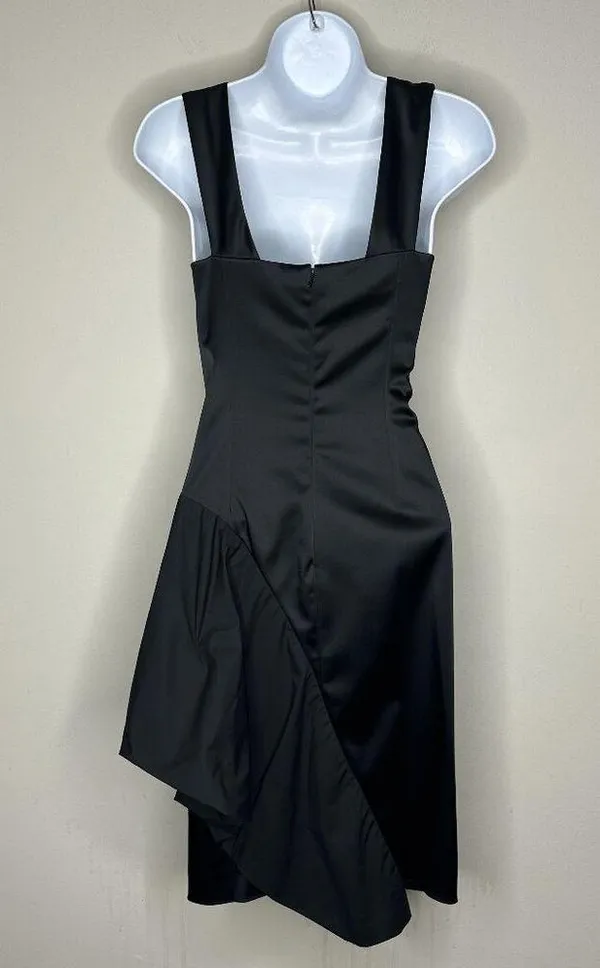 Vera Wang Lavendar Label Womens Asymmetrical Cocktail Dress in Black Size 4 - Image 4