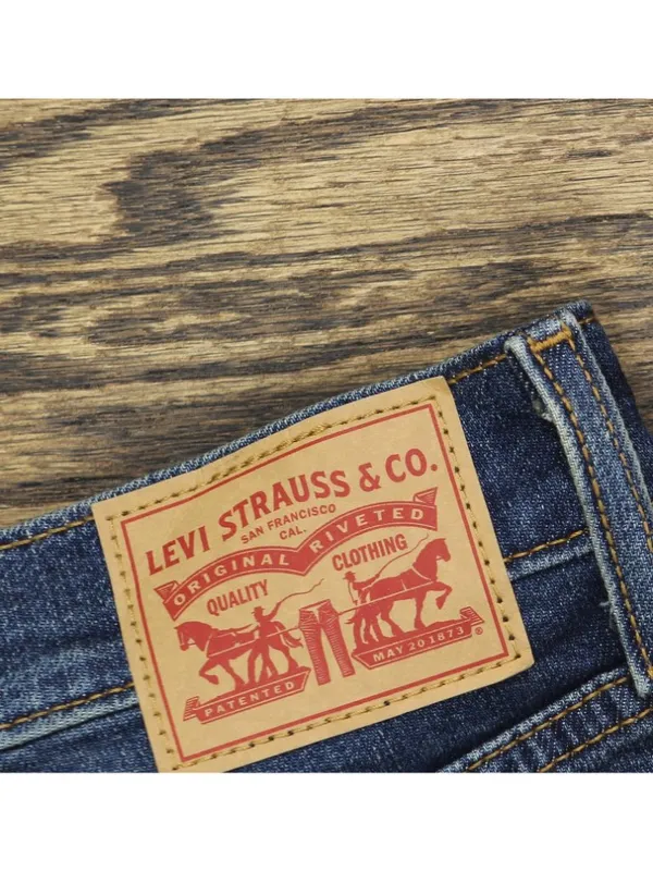 Levi's Womens Wedgie Button Fly Straight Jeans Indigo Here We Go Blue 26x28 - Image 7