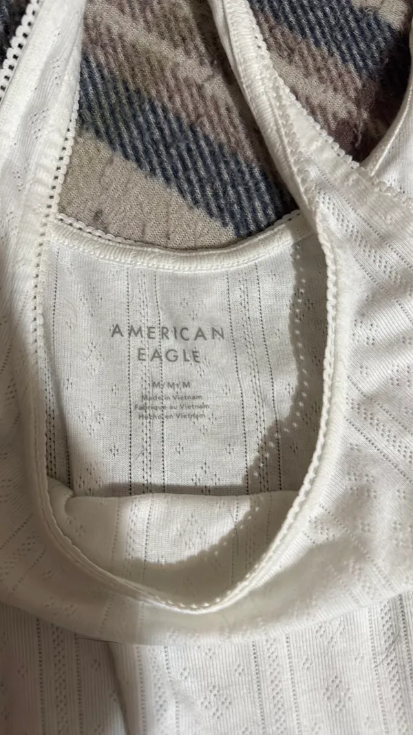 American Eagle White  Crop Top - Image 2