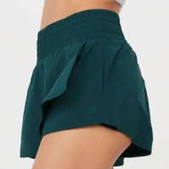 Offline by Aerie Skort Style Shorts XS Forest Green Biker Lined Pockets - Image 2