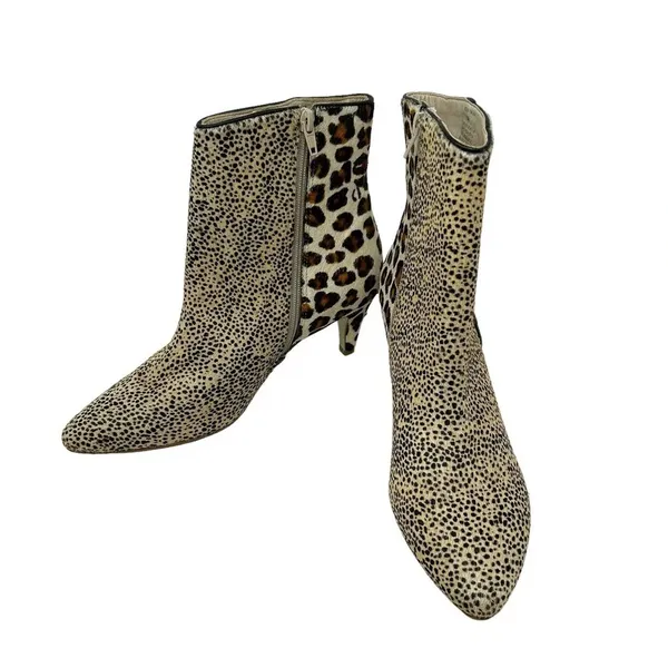 Matisse Moon Walkin Boots Beige Cowhair‎ Leopard Print Heeled Size 8 - Image 4