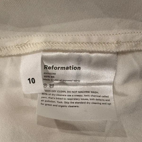 Reformation Sauvignon Silk Dress in Ivory Size 10 - Image 11