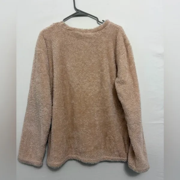 Cute Kawaii Bear Plush Fleece Sweater women’s One Size Cozy Soft Beige(A477)✨ - Image 6